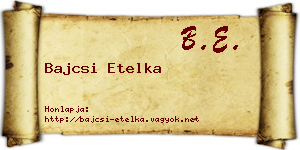 Bajcsi Etelka névjegykártya
